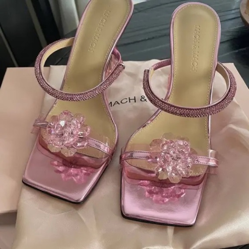 Mach & Mach Authentic Crystal Flower Slide Sandal (Women)